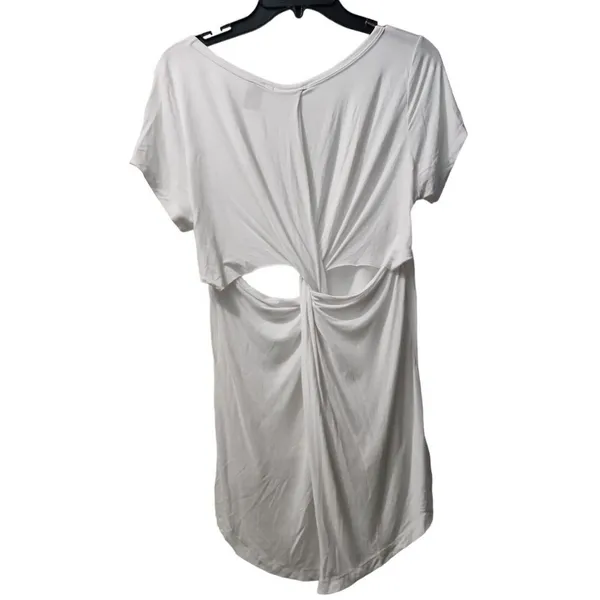 BKE Cut Out Back White Tunic‎ Top Casual Everyday Short Sleeve Size Small - Image 2