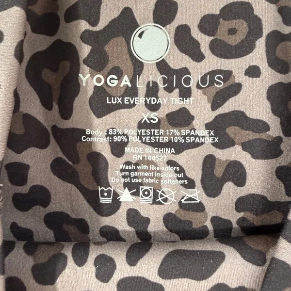 Yogalicious Lux Everyday Tight Leopard Brown High Rise Leggings XS AY76816‎ - Image 6