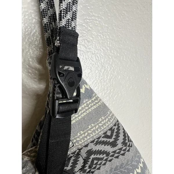KAVU Gray Rope Sling Backpack Canvas Crossbody Travel Bag Geometric Women - Image 6