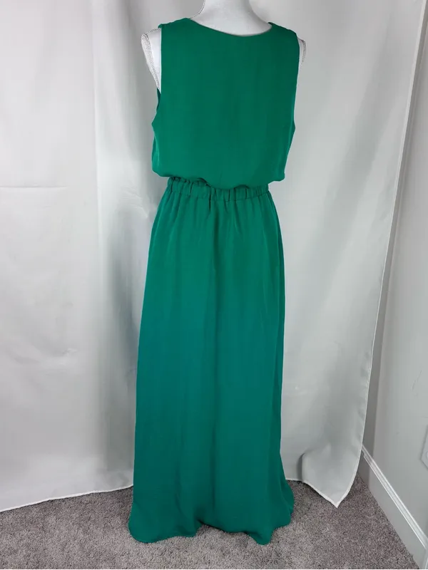 JACK by BB Dakota Emerald Green Maxi Dress M Strappy Slit front - Image 11