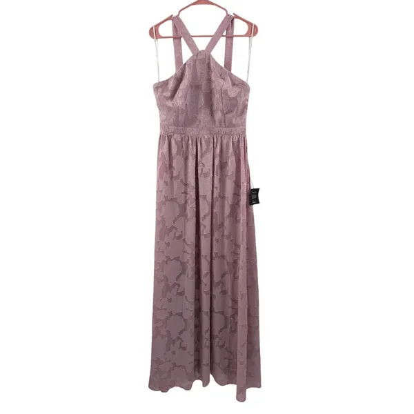 Lulus Dress Women’s SZ Large NWT Love and Beyond Mauve Pink Burnout Floral Maxi - Image 3