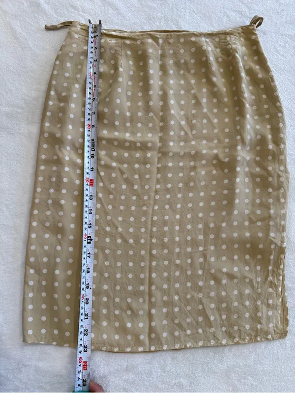 Vintage Newport News 100% Silk Polka Dot Midi Skirt Size 6 Quiet Luxury - Image 5