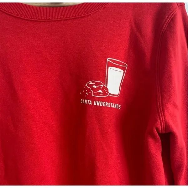 Womens Old Navy Christmas Holiday Santa Understands Graphic Vintage Sweatshirt M - Image 4