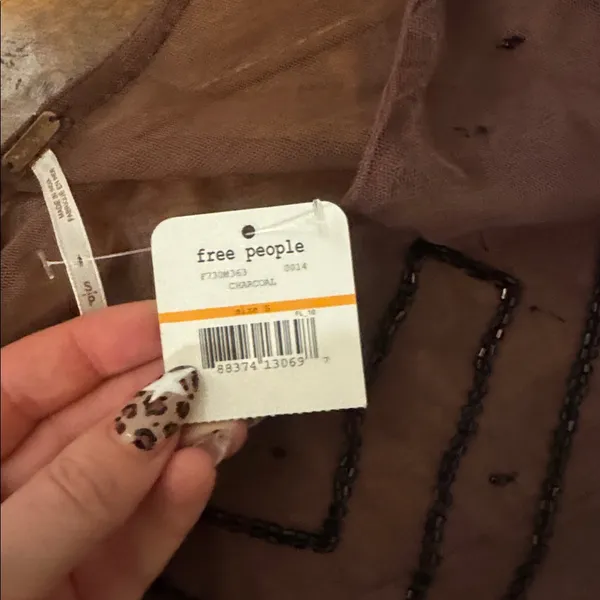 Chic Sheer Brown Dress with Black Accents - Image 4