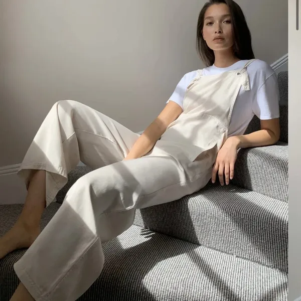 Aritzia Babaton Tie strap Calipso jumpsuit Cream Size S - Image 2