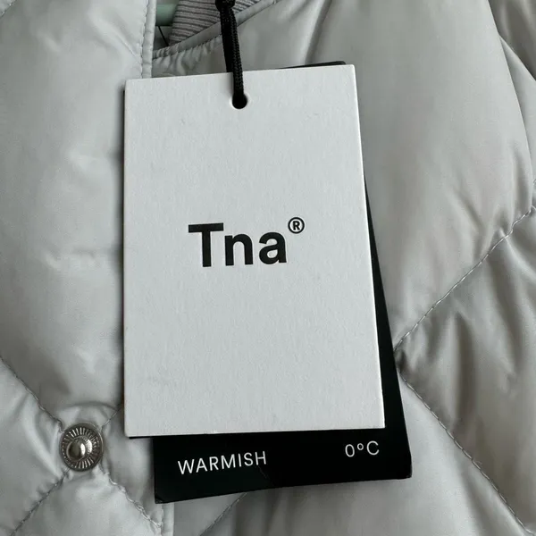 NWT Aritzia TNA Archive Quilted Premium Goose Down Gray Chrome Coat Size XS - Image 3