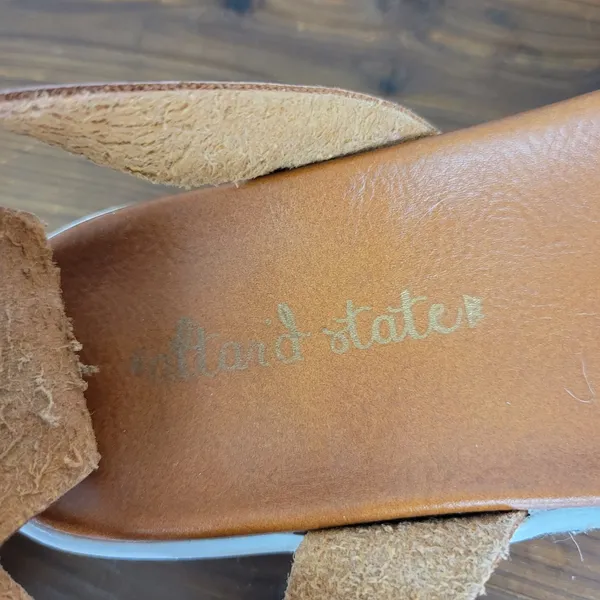 Altar'd‎ States Womens Sandals Sz 7.5 Rose Gold Ankle Strap Hook & Loop Platform - Image 8