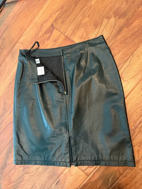 Wilson’s Leather Maxima Classic Black Genuine Leather Midi Skirt Size 10 - Image 7