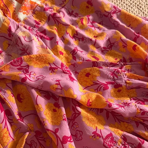 Viral Floral Wrap Dress Pink Size L - Image 9