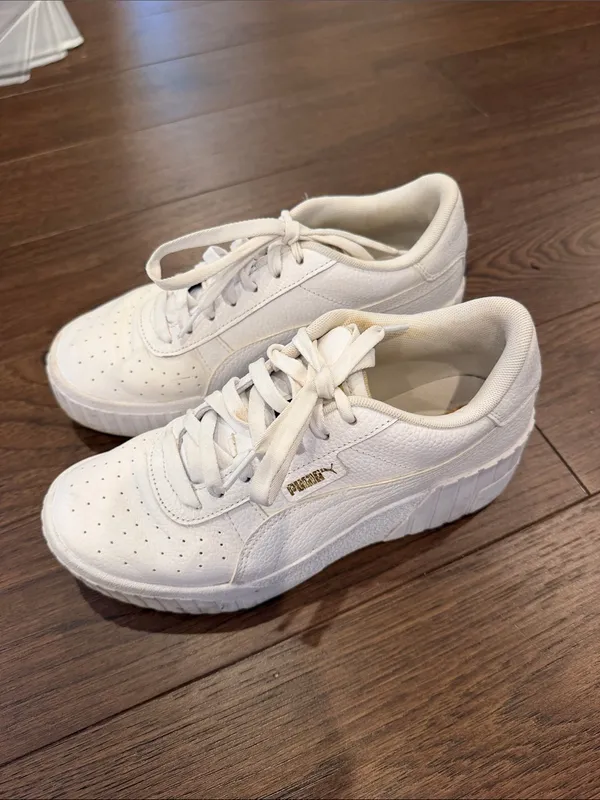 Puma Women’s White Cali Wedge Women's Wedge Sneakers Size 8 - C72-001 - Image 2