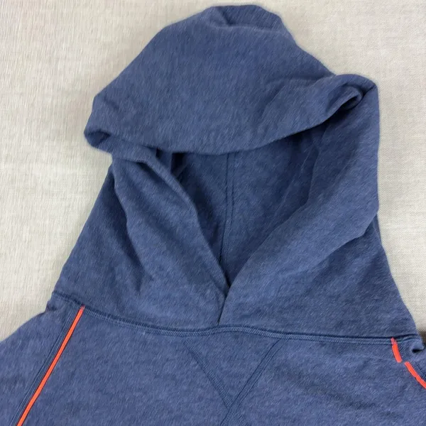 Lululemon Hoodie Womens 10 Blue Lightweight Cropped Pullover Raglan Logo Top - Image 5