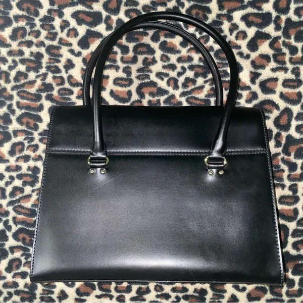 kate spade new york black leather shoulder bag with gold hardware - Image 6