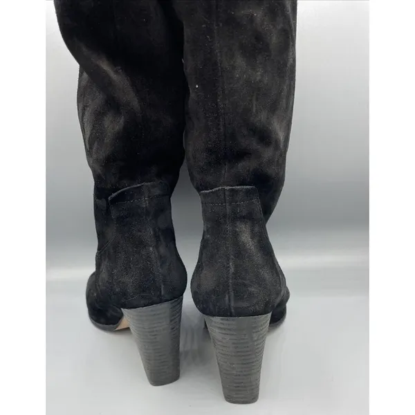 Lady Luck Black Tall‎ Heel Women's Boots Black Suede Made in Portugal Size 38 - Image 2