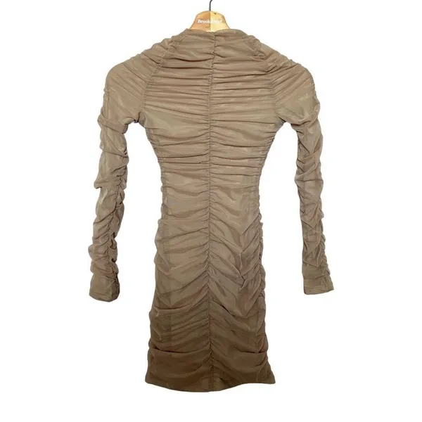 Michael Costello x REVOLVE‎ Franky Mini Dress in Taupe - Image 4