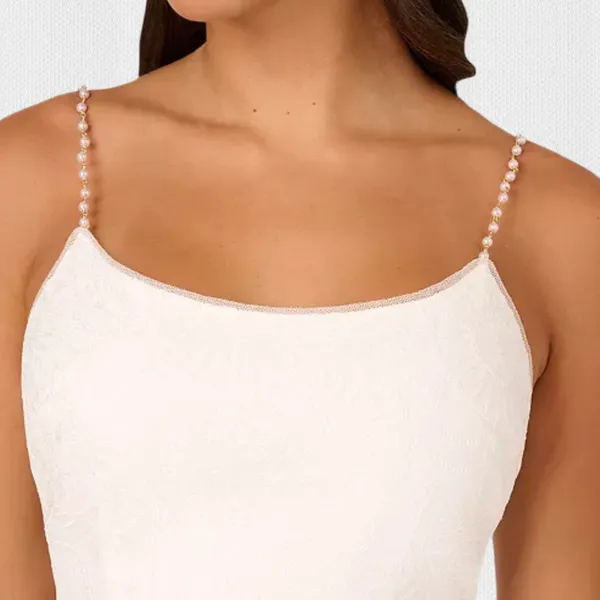 NWT Adrianna Papell Embroidered Beaded-Strap Sheath Dress‎ Sz 8 - Image 4