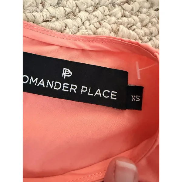 Pomander Place Coral Peplum Babydoll Top Balloon Sleeve Cotton XS‎ Tuckernuck - Image 3