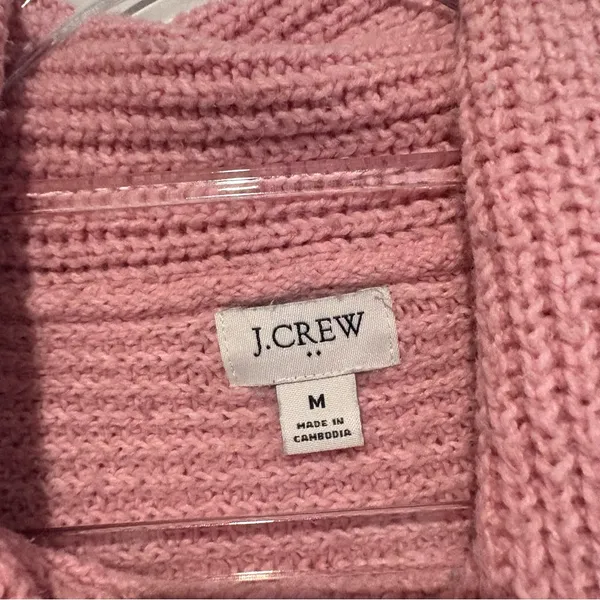 J crew ribbed‎ cowl neck sweater pink size medium - Image 3