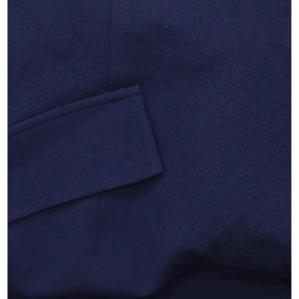 NWT B. Darlin Sleeve Mockneck Fit Flare Faux Pocket Mini Dress Navy Blue 13/14 - Image 10