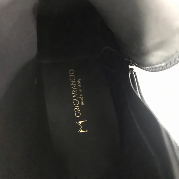 Grigiarancio Genuine Leather Black booties -Made in Italy Size-38 (8) - Image 5