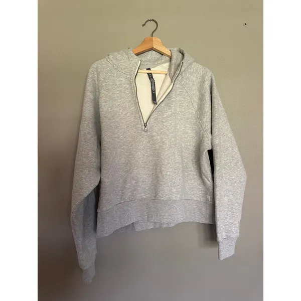 VUORI Restore Half Zip Hoodie in Light Heather Grey Size XL NEW - Image 4