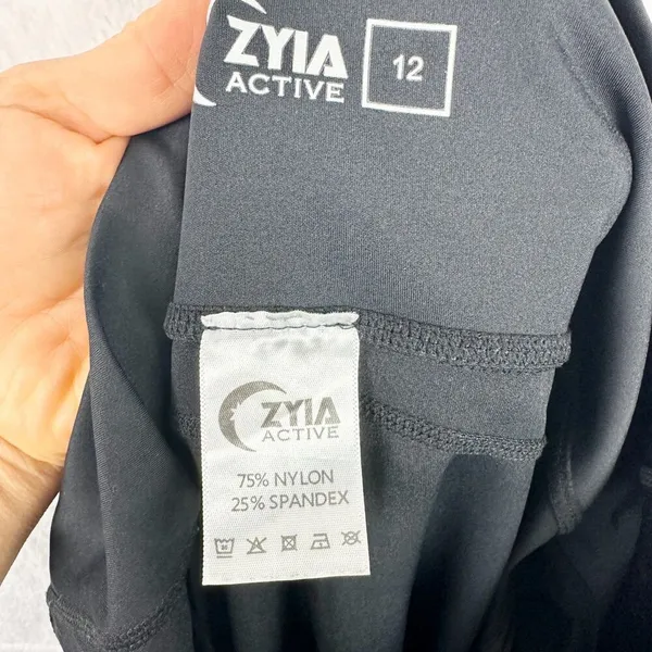 Moto Leggings Size 12 Cropped Black Athletic Athleisure READ - Image 8