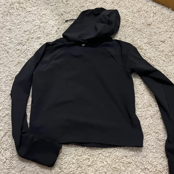 Fabletics Black Cropped Athletic Jacket Size Medium - Image 3