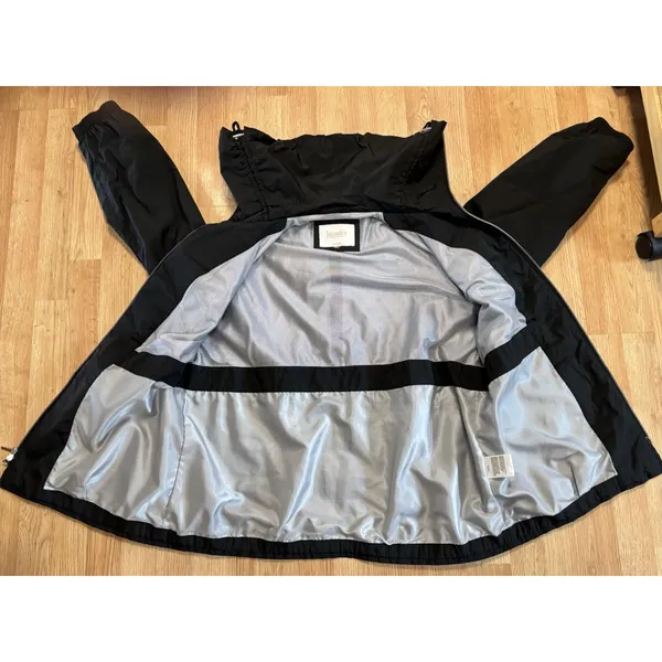 Laundry By Shelli Segal Jacket Black Lightweight Raincoat Pockets See Note Size - Image 10