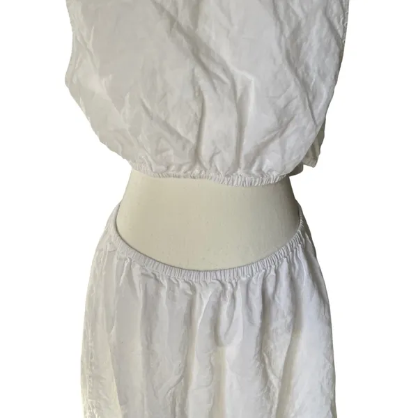 The Drop White 100% Linen O-Ring Cutout‎ Maxi Dress Womens XL Sleeveless Summer - Image 3
