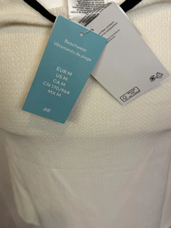 H&M White Halter Slip Dress with Black Trim - Image 9