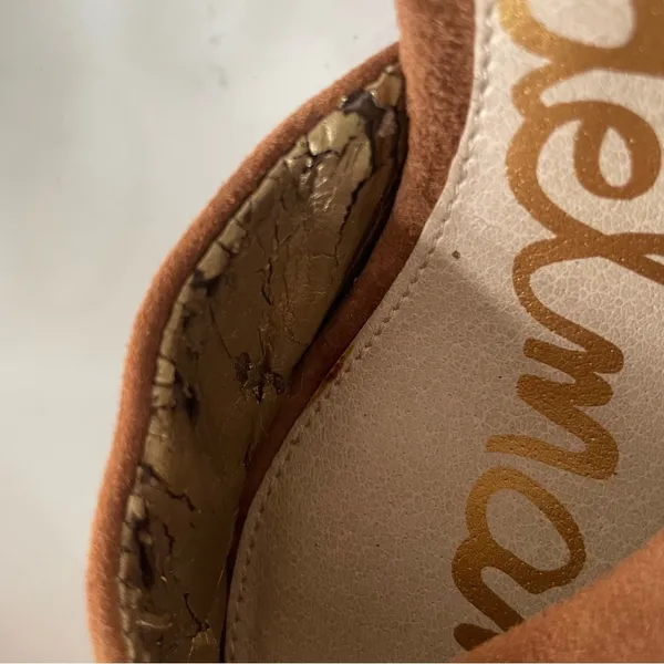 Sam Edelman Raven Open Toe Suede Wedge Tan Brown Size 7.5 - Image 4