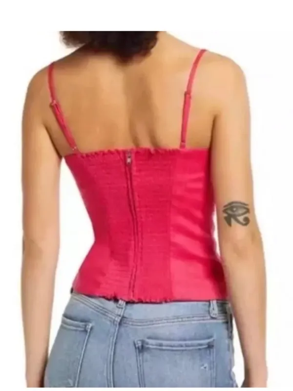 Reformation Overland Linen Tank in Pink - Image 2
