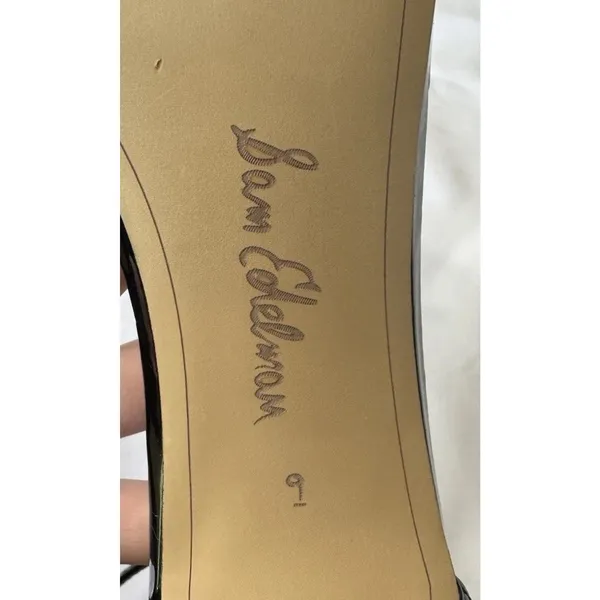 Sam Edelman Patti Black Patent Ankle Strap Sandals Heels Size 9 - Image 8