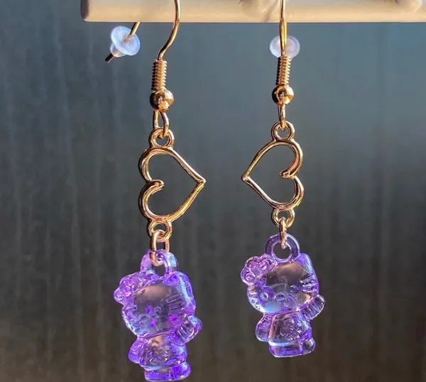 Handmade Earring Hello Kitty Kawaii - Image 2