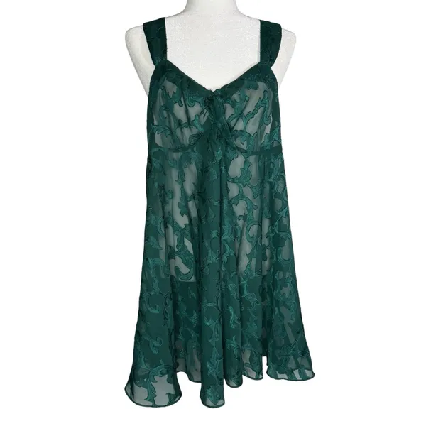 Victoria's Secret Vintage 80s/90s L Gold Label Satin Chemise Babydoll Slip Dress - Image 3