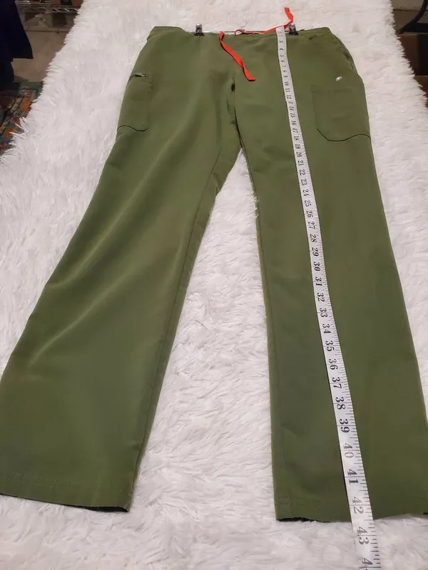 Figs Yola High-Rise Slim Scrub Pant in Green Medium Tall - Image 5
