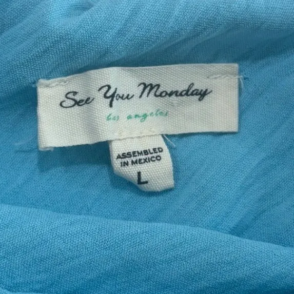 See You Monday Los Angeles Bright Blue Strapless Tube Maxi Dress Large - Image 5