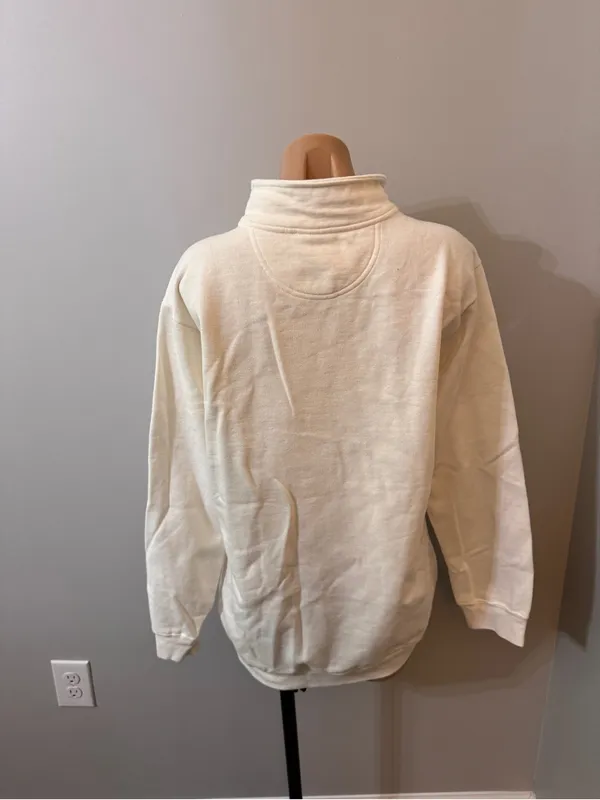 Comfort Colors White Quartet Zip Pullover Sweatshirt Small - Image 2