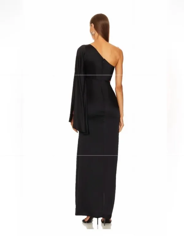 Michael Costello X Revolve Kamaria Gown Black One-Shoulder Cutout Maxi Dress - Image 3