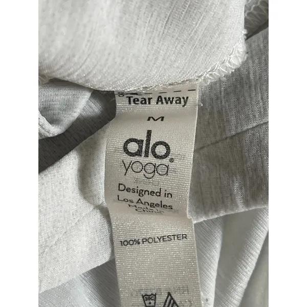 Alo Yoga Women's White V Neck Sleeveless Sports Athletic Activewear Tank Top M - Image 7