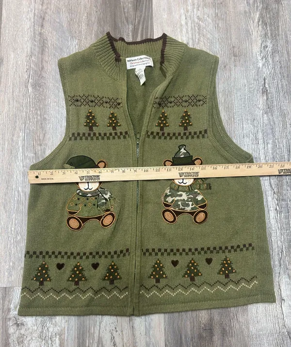 Heirloom Collectibles Christmas Collection Fill Zip Sweater Vest Size XL - Image 2