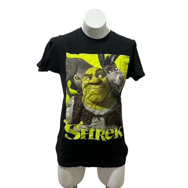 Hot Topic Shrek & Donkey T-Shirt Mens Size S Black Graphic Crew Neck - Image 5