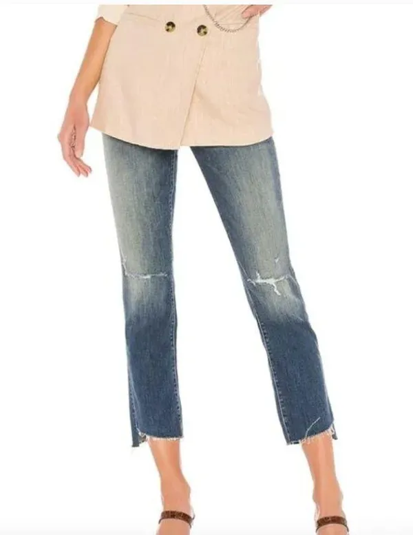 MOTHER Rascal Ankle Straight Leg Fray Field of Dreams Jeans Size 25 - Image 7