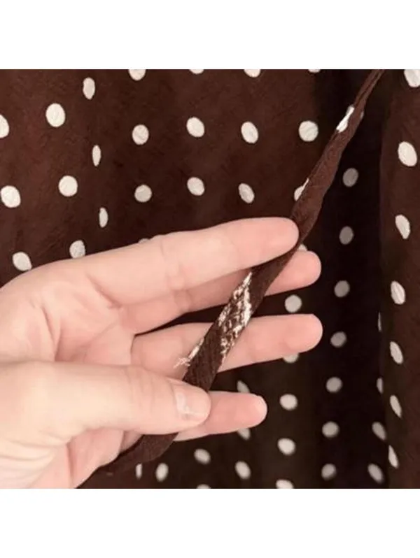 Princess Polly Nellie Polka Dot Minidress in Brown Polka - Image 5