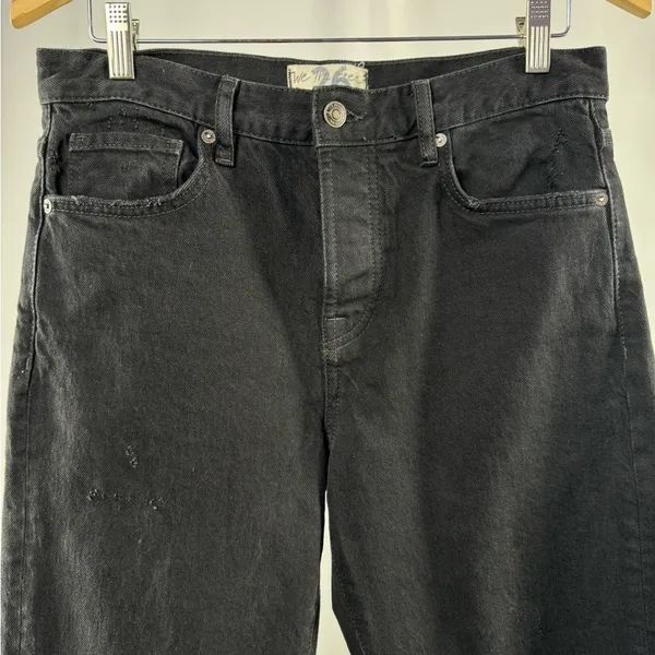 Free People Bren Boyfriend Jean in Black‎ Magic Size 26 - Image 6