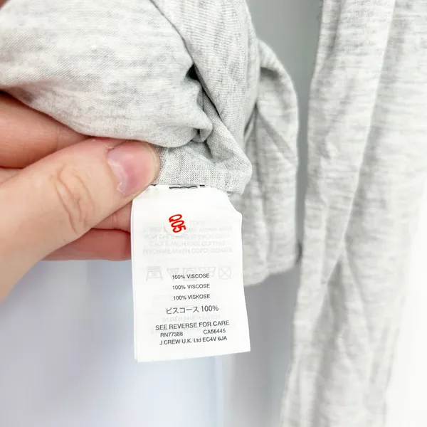 NWT J.Crew Womens‎ Tie Front Crewneck Long Sleeve Tee Top Size S Heathered Gray - Image 5