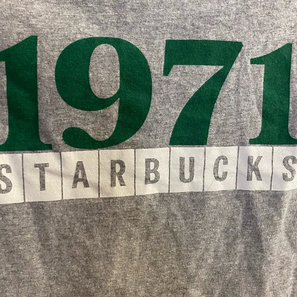Starbucks Gray T Shirt S 32” Small 50th Anniversary 1971 2021 Employee Issued - Image 3