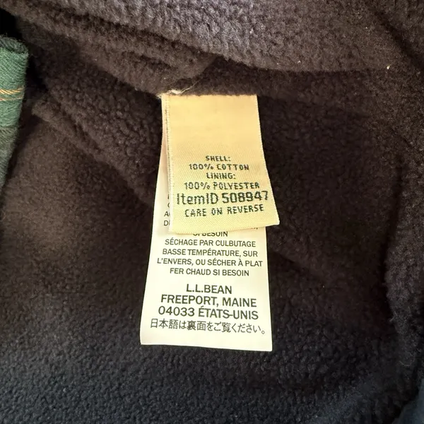 LL Bean Blue Plaid Fleece Lined Flannel Snap Shirt Jacket Shacket Women 1X - Image 10