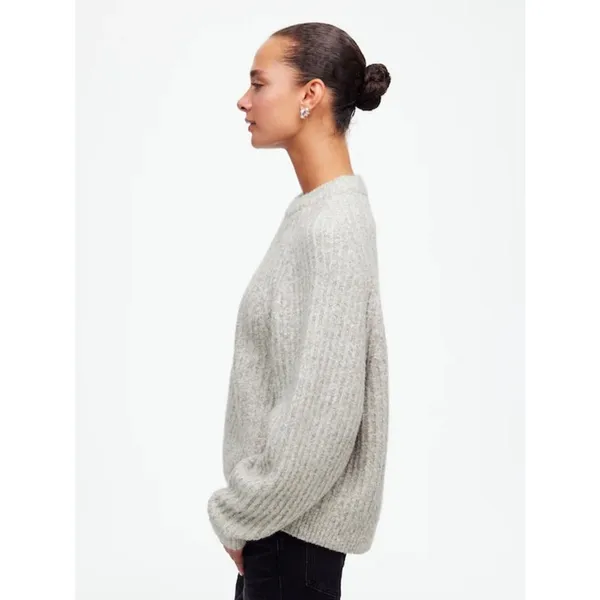 Madewell Ribbed Cotton-Blend Sweater Hthr Dusk Grey Marl Size Medium Heather - Image 3