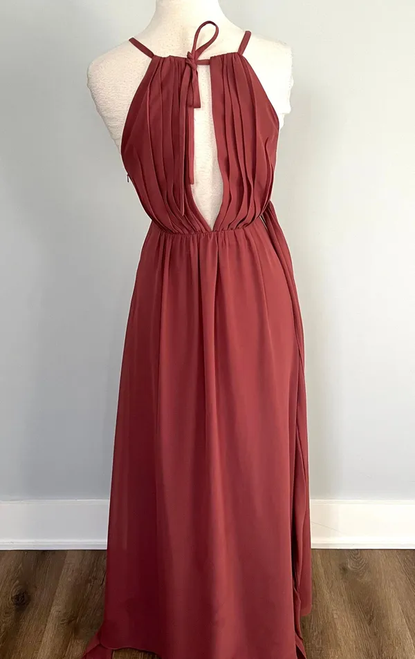 Revelry Rosewood Pink Mauve Eliza Chiffon Bridesmaids Formal Prom Dress - Image 6