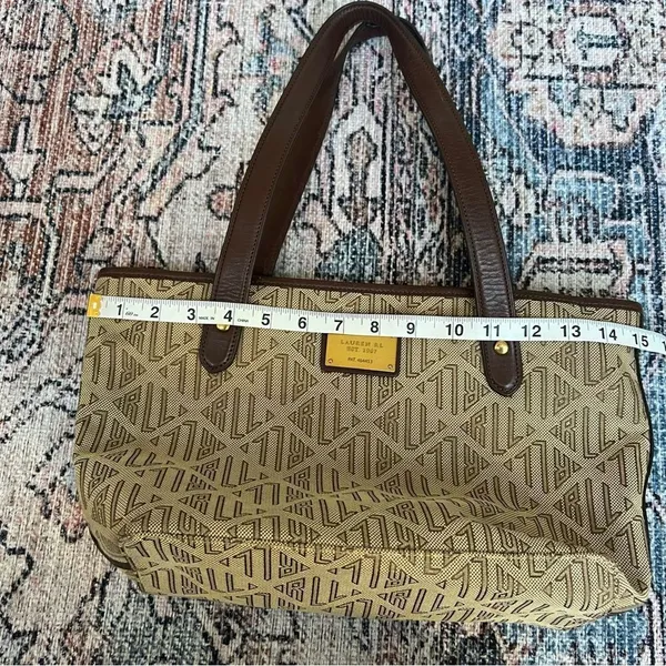 Ralph Lauren Vintage Signature Khaki Brown Medium Satchel Tote Handbag - Image 10